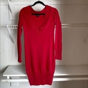Express Deep V-Neck Stretch Sweater Dress